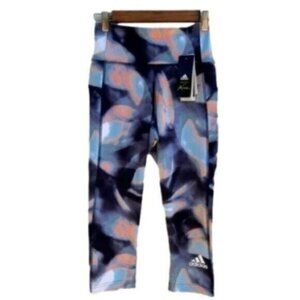 Adidas x Zoe Saldana Feelbrilliant Aeroready Capri High Rise Leggings New